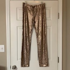 Sequin leggings gold